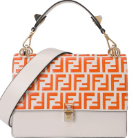 FENDI/芬迪 女包FF压花拼接KAN I手拎单肩包 8BT283 24.5x18x9.5CM