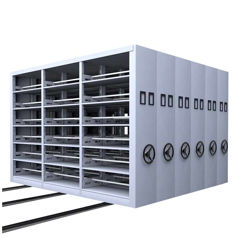 京洛档案密集架移动档案柜文件资料架手摇式钢制轨道电动密集架