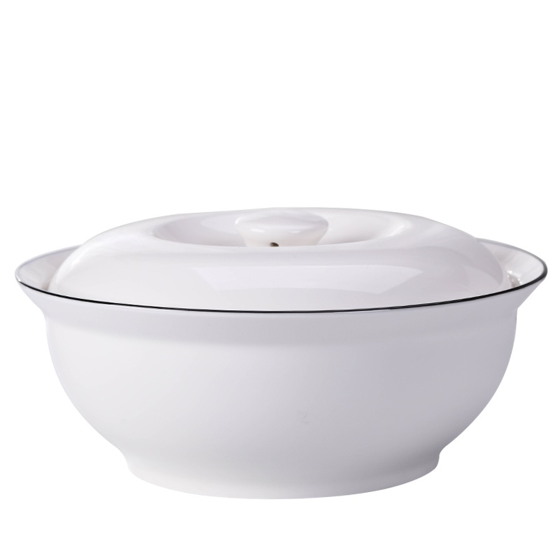 LICHEN陶瓷带盖大号碗北欧ins餐具系列9英寸汤碗