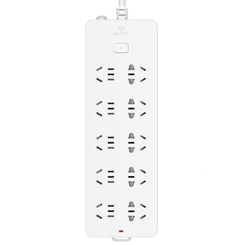 公牛(BULL)GN-403 新国标插座 插线板/插排/排插/接线板/拖线板 8位总控全长10米