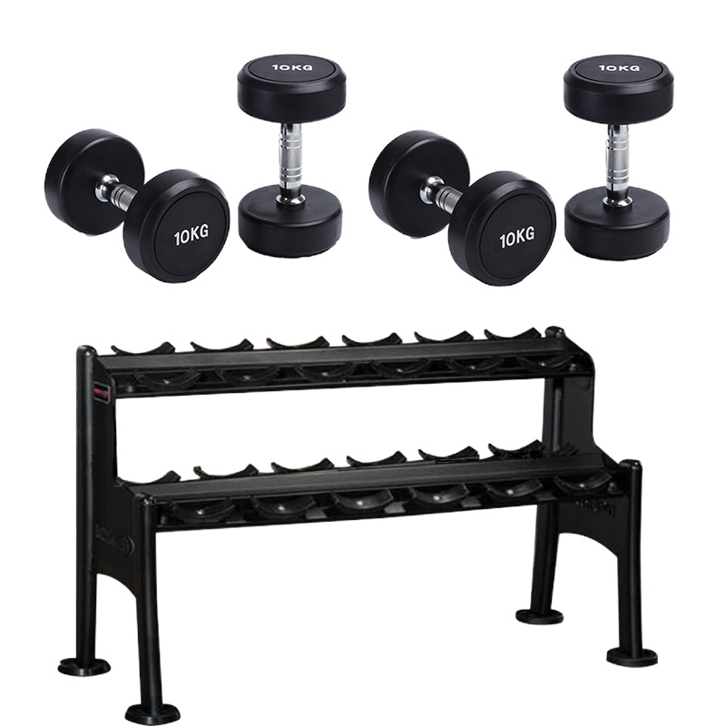 森克宝迪朗格哑铃架bk5001+康健固定哑铃BH-Y010黑色共6副