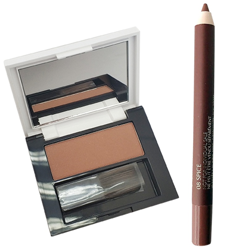 雅诗兰黛彩妆套装（花漾倾慕腮红胭脂修容3.5g 02+两用唇线笔 08）