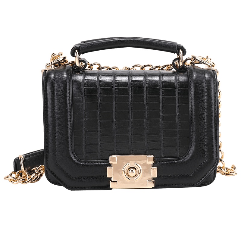 都宝路链条小方包包女包斜挎小包单肩手提潮时尚鳄鱼纹小香风包