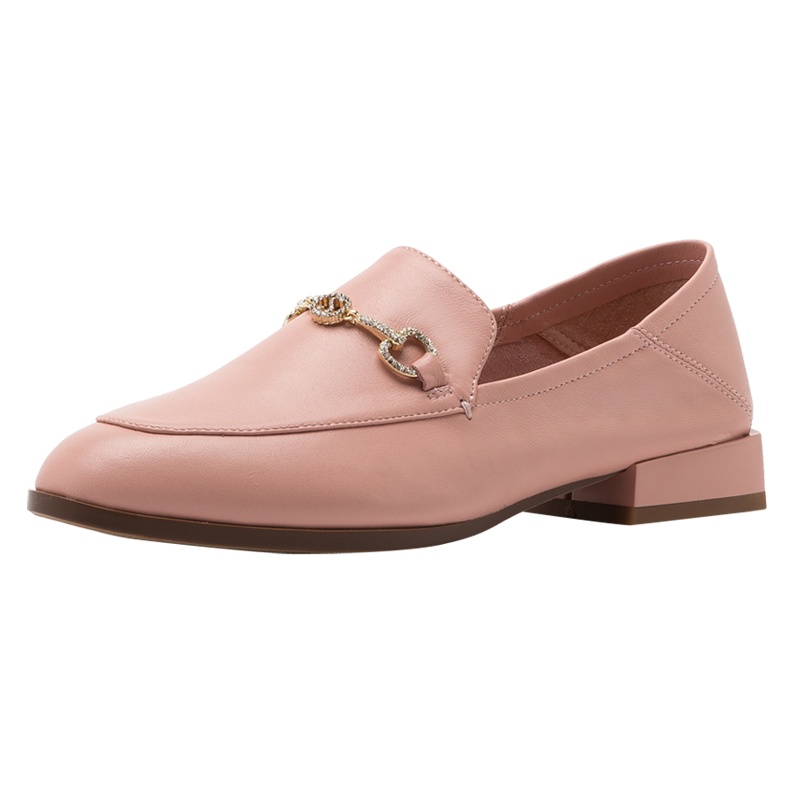 星期六(ST&SAT)春季新款深口圆头方跟乐福鞋单鞋女SS01111002