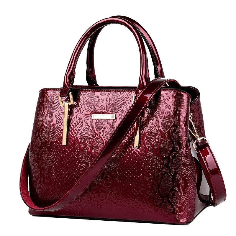 斯妮拉 欧美秋冬季2023新款时尚简约真皮中年女包妈妈漆皮斜挎单肩手提包0LLCZ