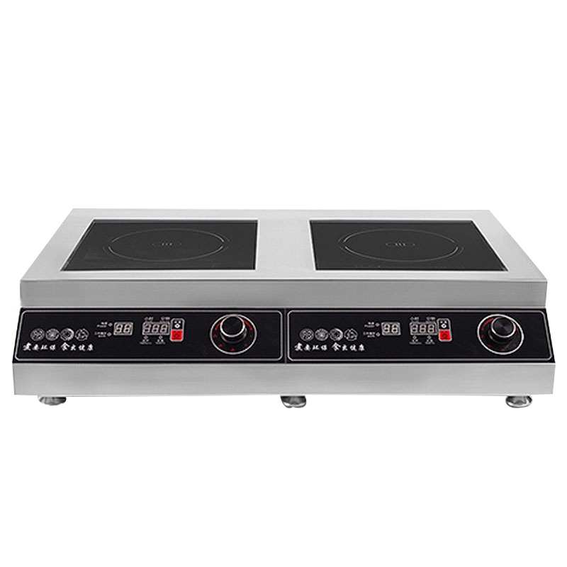 乐创(lecon)电磁炉商用多头大功率3500W5000W双头组合电磁炉商用台式凹面多眼煲仔炉 双平面5000W*2台式