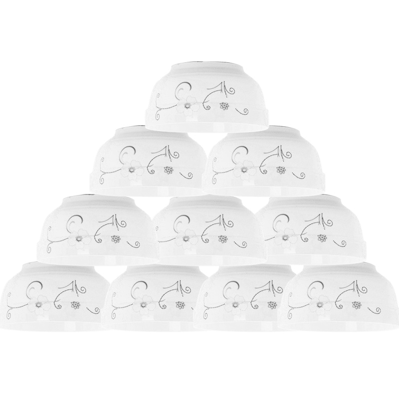 富昱景 景德镇简约实用4.5英寸陶瓷碗米饭碗餐具微波炉适用10个装