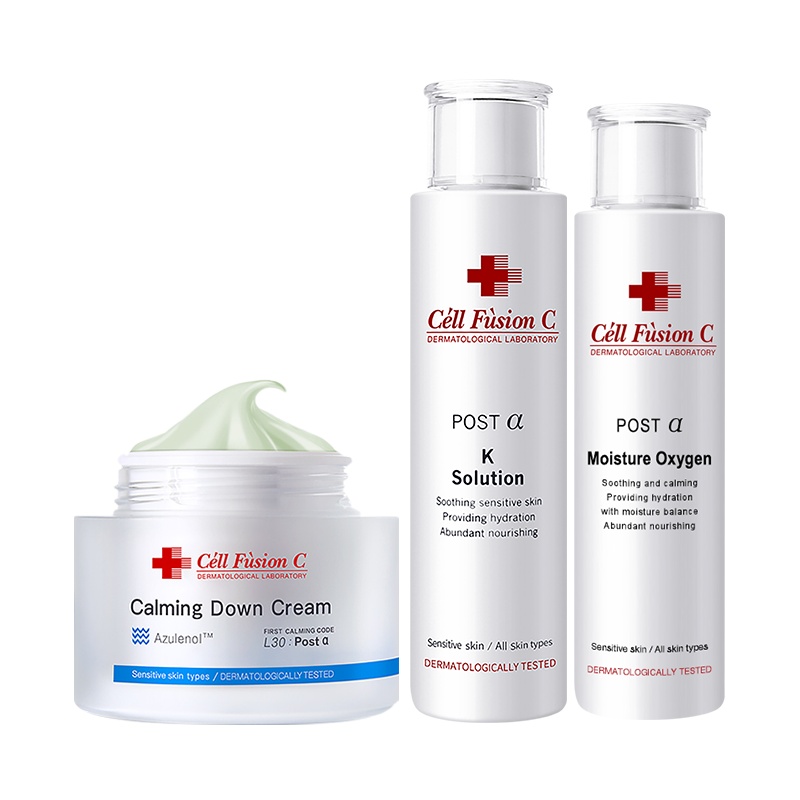 [拯救敏感肌]秀肤生(CFC)水乳面霜三件套装补水保湿修护(水200ml+乳150ml+霜50ml)舒缓润肤