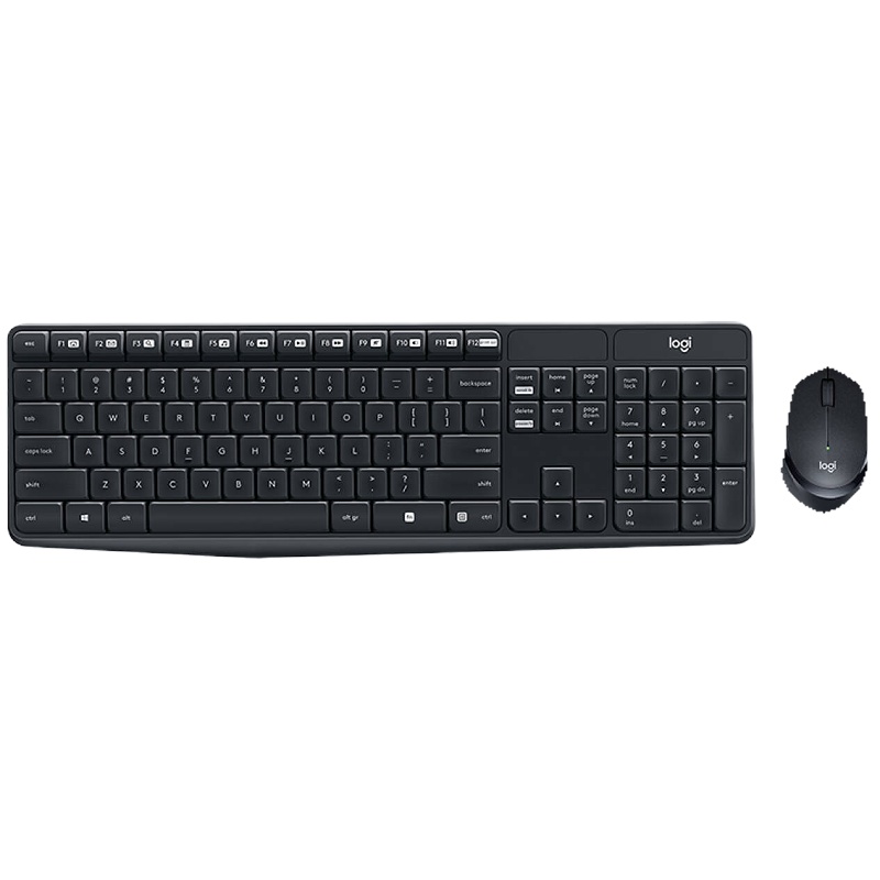 罗技（Logitech）MK315 键鼠套装 无线键鼠套装 办公键鼠套装 静音 全尺寸 黑色 带无线2.4G接收器DMS
