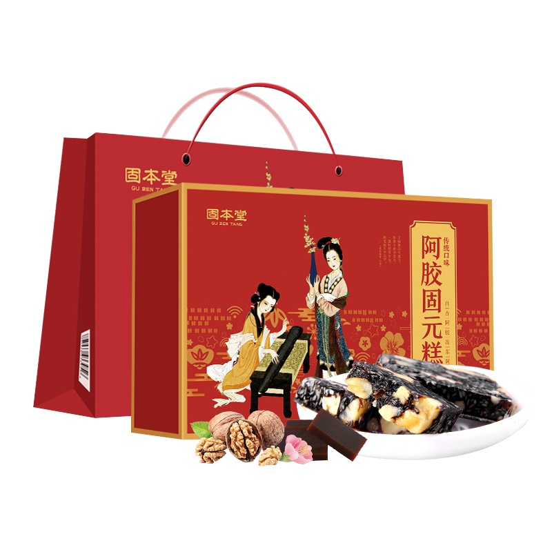 固本堂阿胶固元糕500g礼盒送礼即食阿胶膏ejiao阿胶糕阿胶固元膏