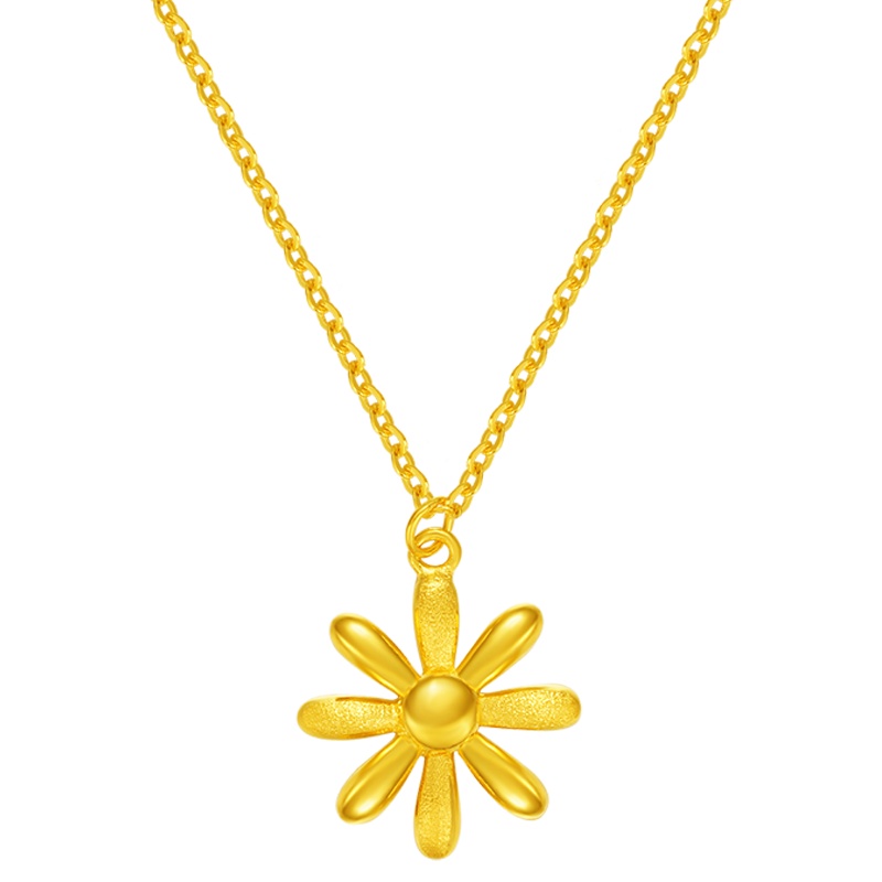 金一 足金999黄金精品小雏菊款黄金项链时尚套链送女士(计价)ABC028