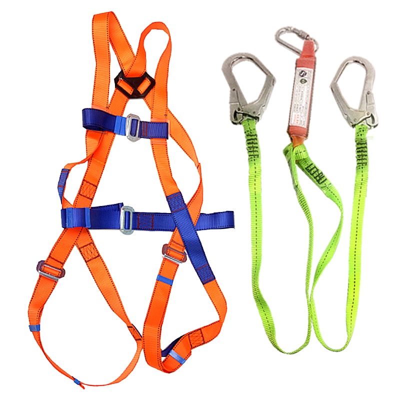 宏建（HONGJIAN）安全带 高空作业防坠落双绳双背全身带绑腿工地带缓冲包五点式安全带保险带HJ-01/HJS-01
