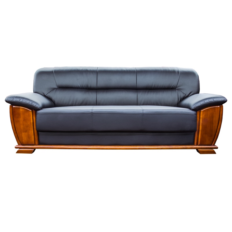 [硕辉]WB-801现代舒适 木质办公沙发 新中式商务接待皮艺沙发(3+1+1一套)