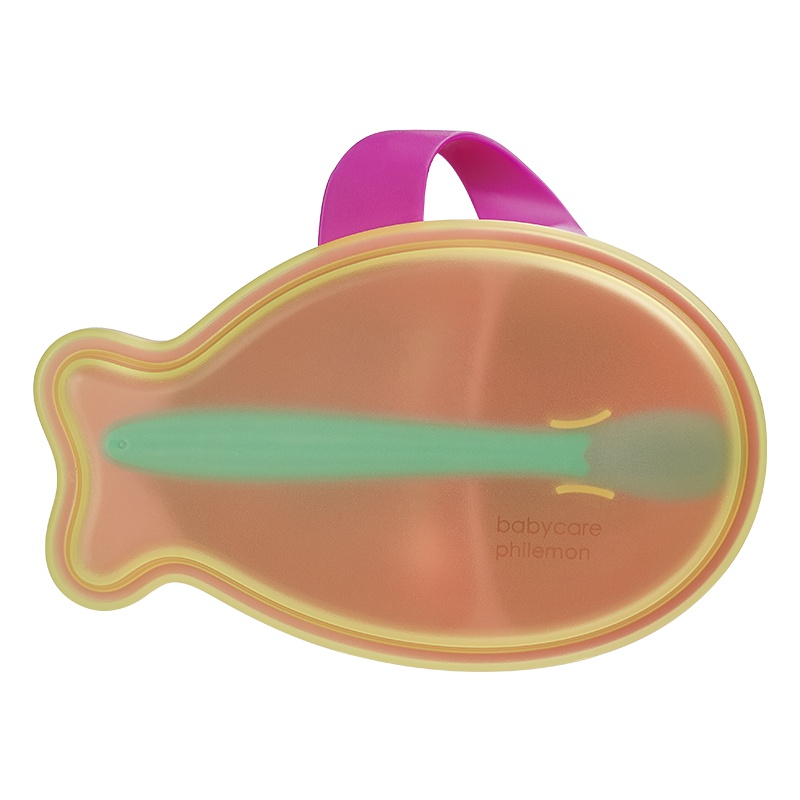 babycare儿童餐具套装 婴儿碗勺套装宝宝吃饭鱼形辅食碗防摔分格碗 莱特梅 2069