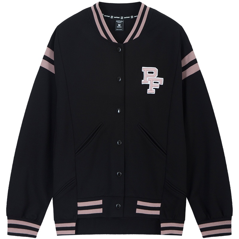 大嘴猴 春秋新款休闲黑色潮流港风外套女宽松小香风短款棒球服