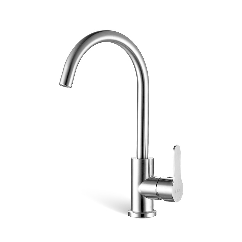 苏泊尔(SUPOR)厨房水龙头冷热304洗菜盆台上盆洗菜池不锈钢厨房用水龙头拉丝可旋转251907-02-LS