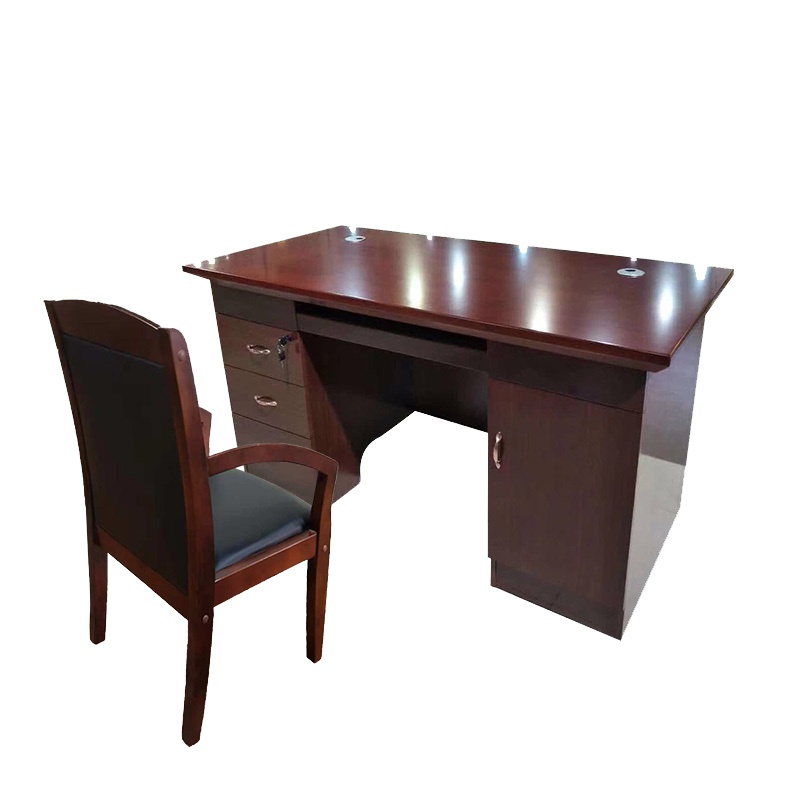 <万保>油漆办公桌 办公家具组合 现代简约油漆单人办公桌职员桌 桌椅套装