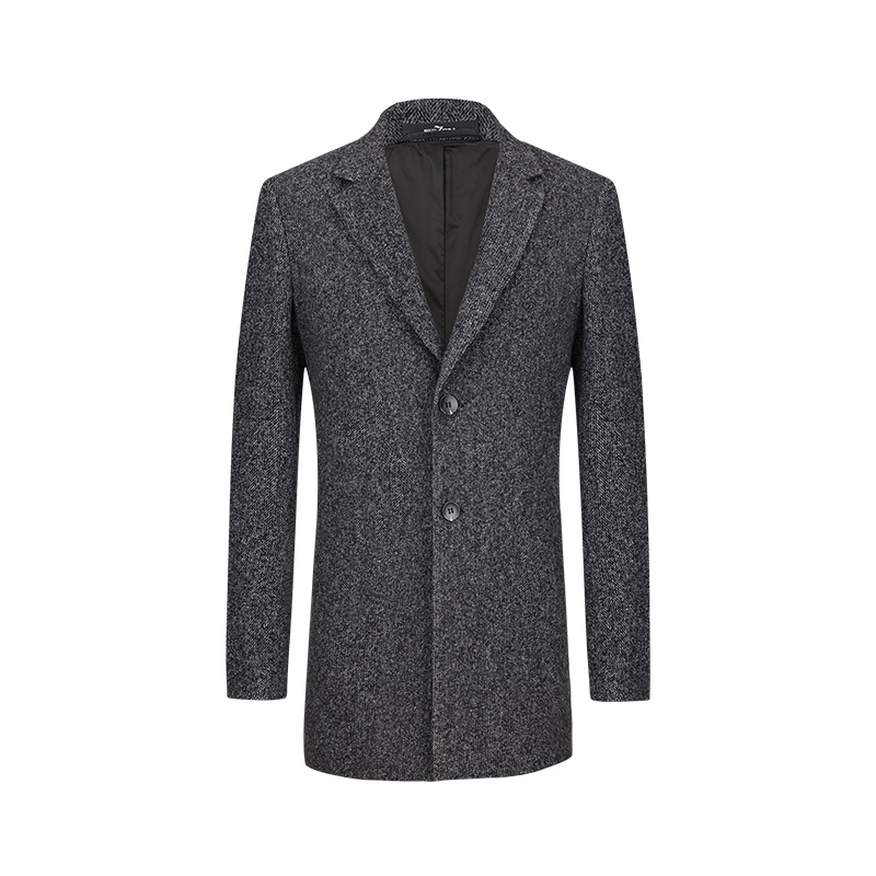 柒牌SEVEN男装商务休闲西服毛呢外套秋冬西装羊毛大衣中青年男士115C18010