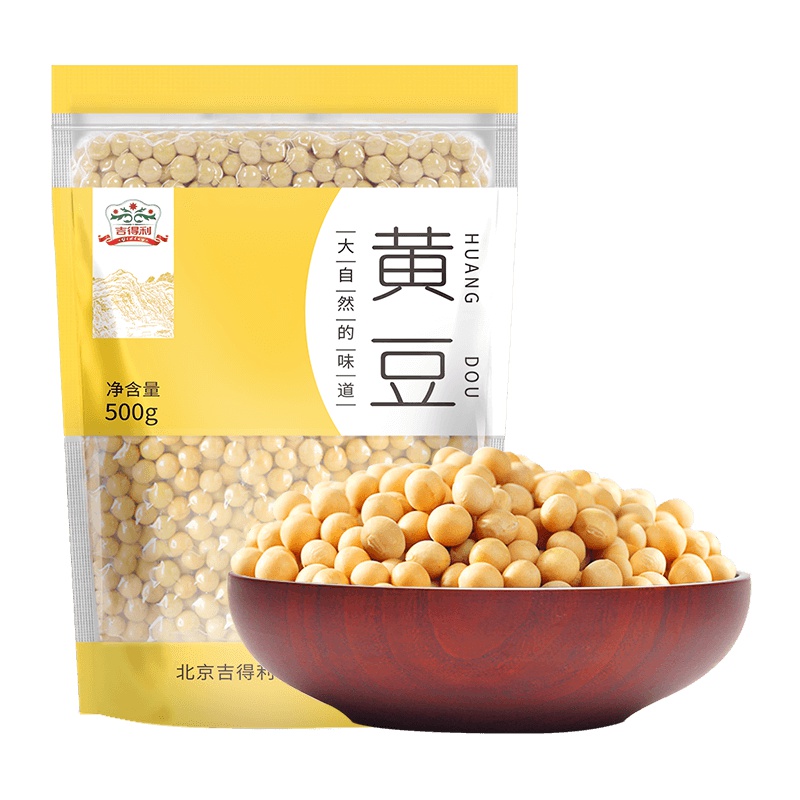 吉得利 黄豆 500g 非转基因干豆 可打豆浆新豆 东北特产五谷杂粮