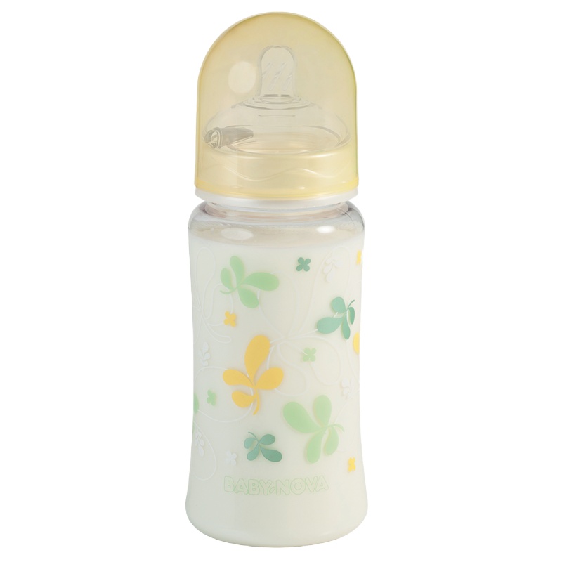 Baby-Nova婴乐之星婴儿宽口PA奶瓶-300ml(81003-黄色叶子)