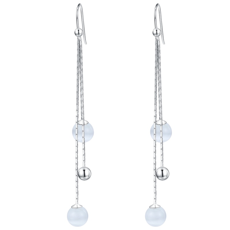 佰色传情纯银耳坠女气质耳环韩国长款饰品2020新款潮流苏耳饰