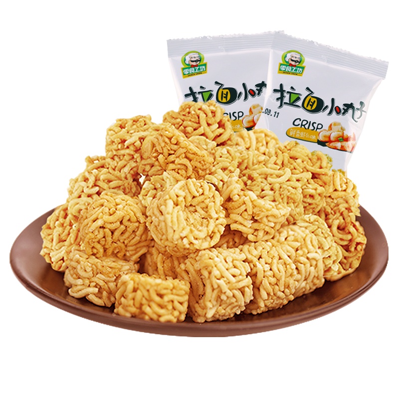 零食工坊(snack show)拉面丸子串烧味100g烧烤味干脆面锅巴国产休闲零食小吃袋装(该商品为散称产品,以重量为准