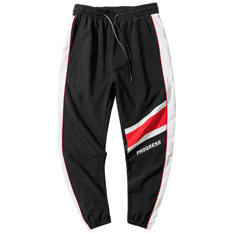 No.1dara潮流拼接撞色运动裤学生韩版束脚休闲裤春季新款九分裤男