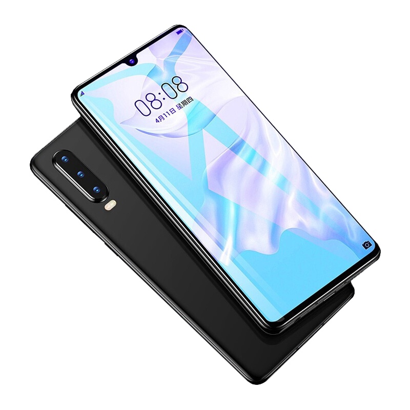 ESCASE 华为P30钢化膜 手机贴膜全覆盖玻璃膜 全玻璃屏幕保护防爆贴膜 全屏黑色