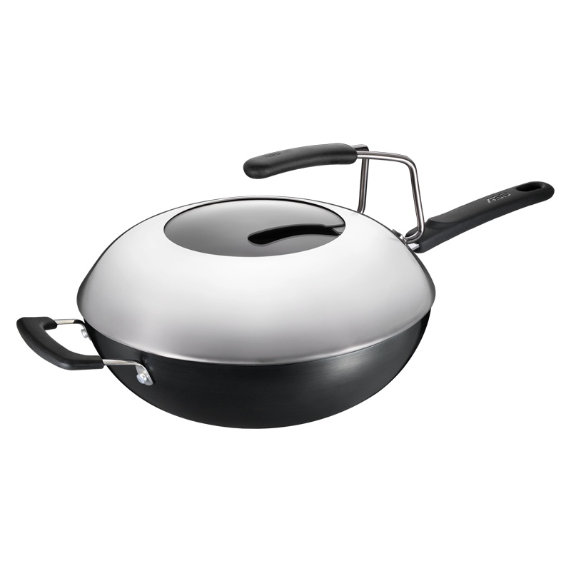 爱仕达(ASD) 锅具炒锅 32CM油你控铸铁锈不了炒锅CF32B5WG 炒菜锅煎锅