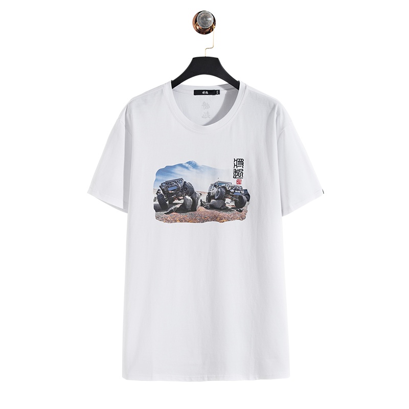 蓝旗X将起系列男装短袖圆领半袖印花T恤时尚潮