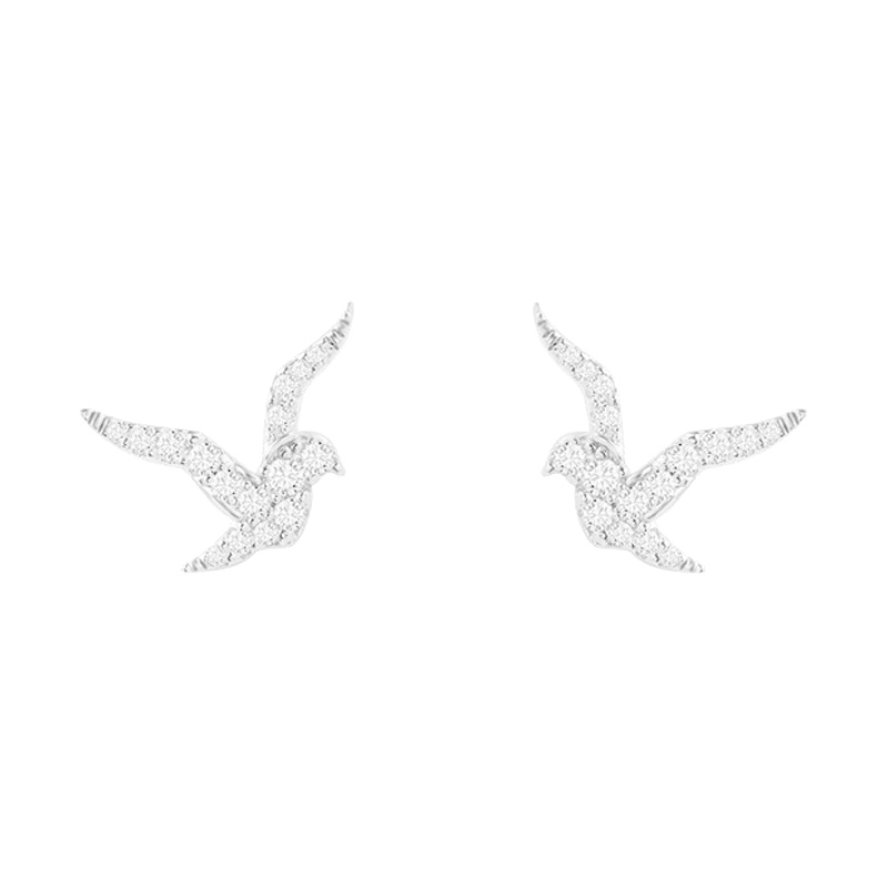 [直营]apm MONACO燕子925银镶晶钻女士耳钉耳环耳饰送恋人AE11199OX