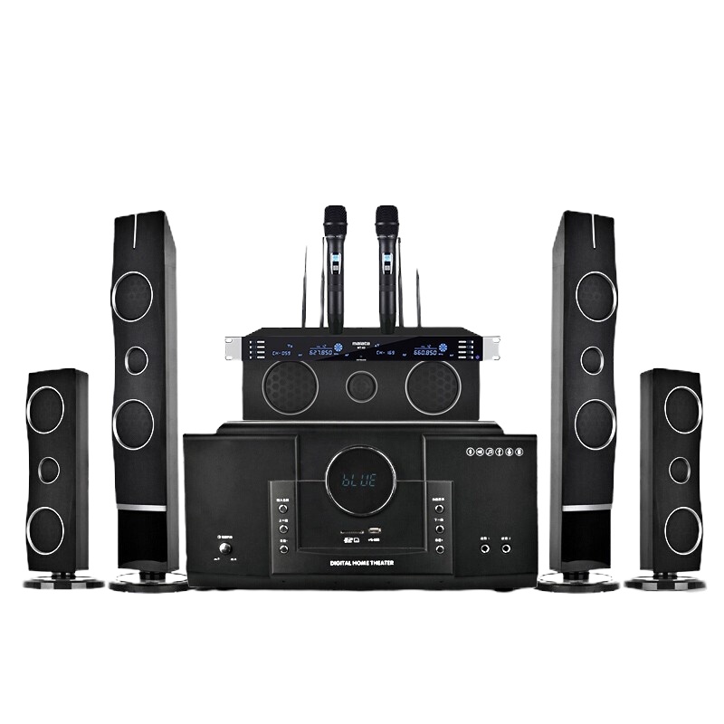 现代 HYUNDAI 家庭影院音响组合KTV套装模拟5.1音响设备客厅电视家用壁挂落地音箱 H-3家影+麦克风MT02