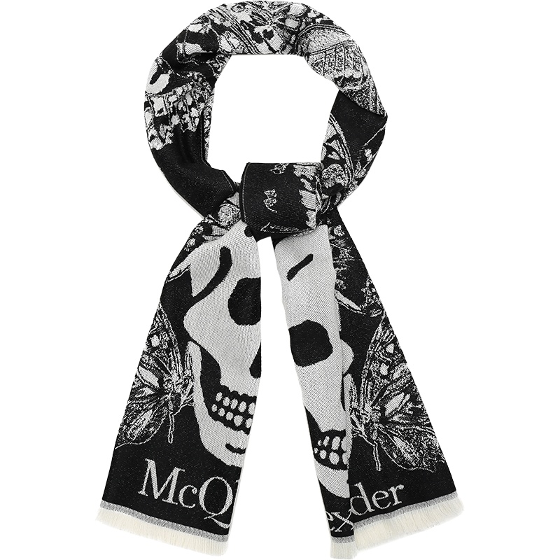 ALEXANDER MCQUEEN 亚历山大·麦昆 女士 羊毛围巾披肩 646450 3200Q