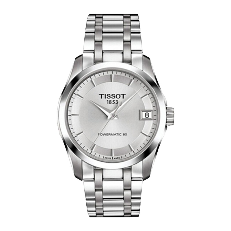 天梭(TISSOT)库图系列自动机械时尚商务休闲简约钢带女士手表T035.207.11.031.00