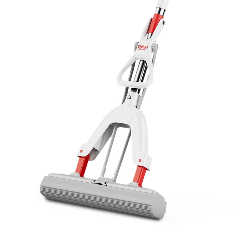 好媳妇对折式挤水胶棉替换头大号家用吸水海绵拖把免手洗拖地神器