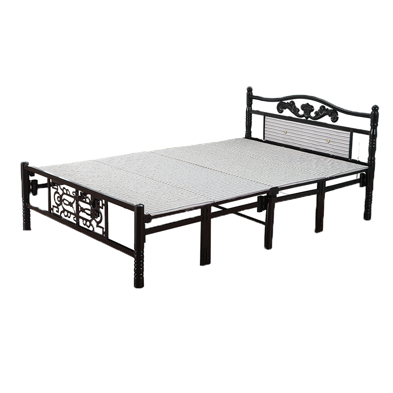 三金鑫 加固折叠床双人1.5/1.0米办公室午休硬板铁架四折1.2简易单人午睡家用