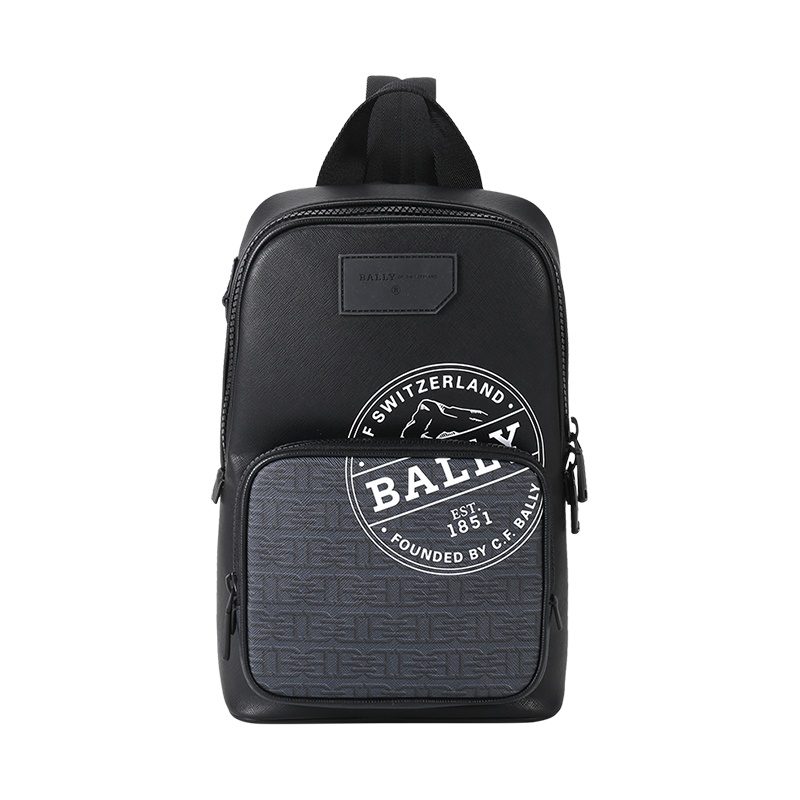 巴利 BALLY 男士 涂层帆布胸包斜挎包SIHORN SBC