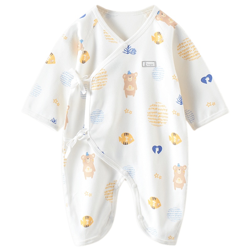 童泰(TONGTAI)夏季婴儿衣服0-6月新生儿纯棉蝴蝶连体衣哈衣