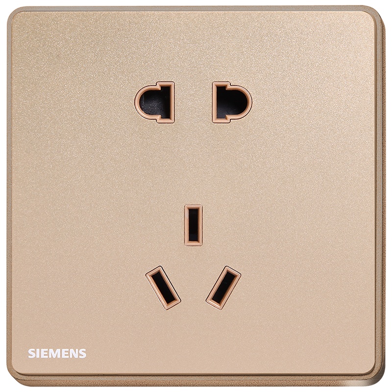 西门子(SIEMENS)开关电源插座面板86型睿致玫瑰金五孔