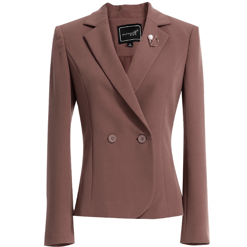 欧昵雪秋季修身显瘦OL职业短款西装外套女长袖气质西服