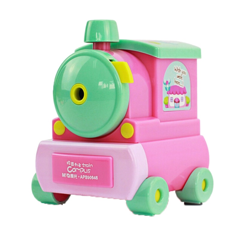 晨光(M&G)APS90646校园列车卡通削笔器 学生削笔机 笔刨 手摇卷笔刀 削笔器 转笔刀 颜色随机