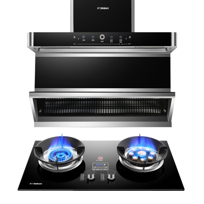 方帅烟机灶具组合鸳鸯猛火抽烟机燃气灶套餐自动清洗烟灶侧吸式套装