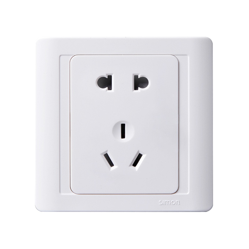 西蒙开关插座55雅白系列五孔86型电源开关面板暗装墙壁一开家用