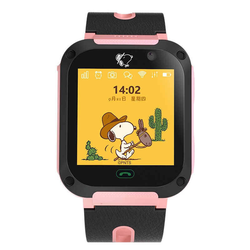史努比(SNOOPY)儿童智能手表 电话手表定位手机 多功能儿童手表TD-02 G7粉色