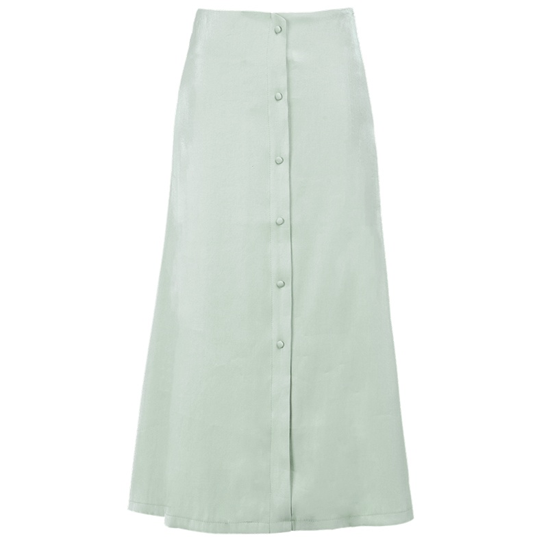 晚白2021春夏新品通勤简约百搭修身高腰A字半裙时尚优雅半身裙女