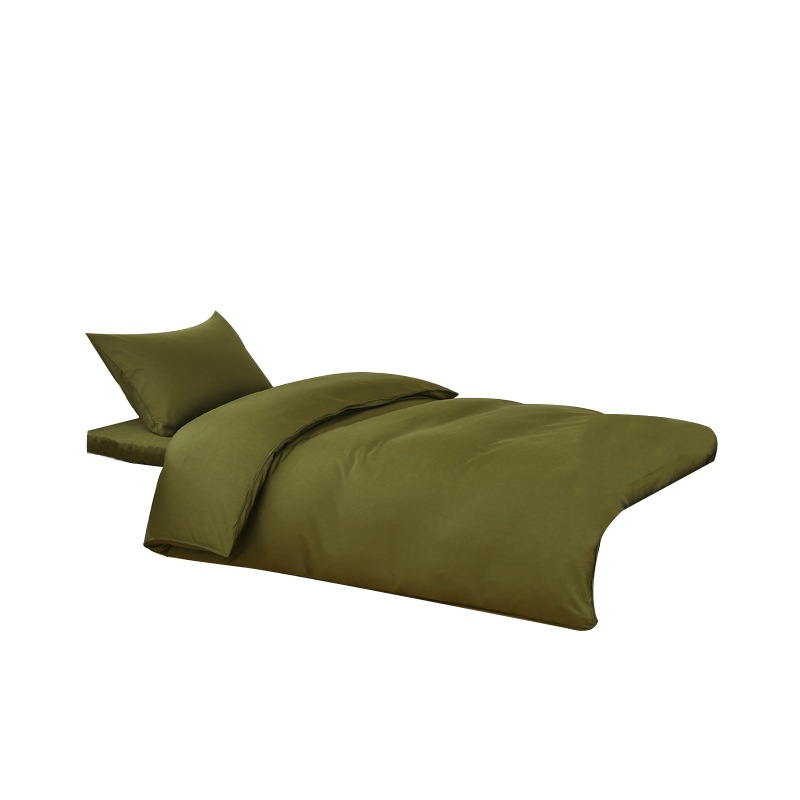 依朴 三件套 纯棉军绿色三件套 0.9米1.2米床可用 (1套装)