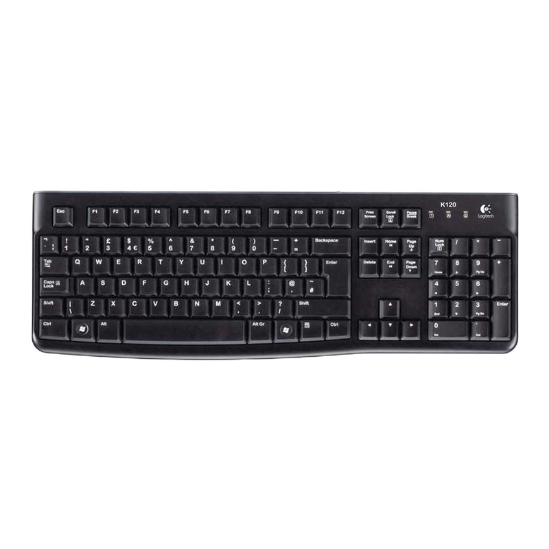 罗技(Logitech) 有线键盘K120 USB接口 黑 一个装(3个起发)