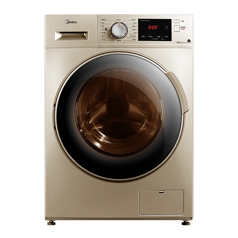美的(Midea) 10公斤全自动洗衣机滚筒洗烘一体机 变频 家用大容量金色 洗干一体机MD100V332DG5