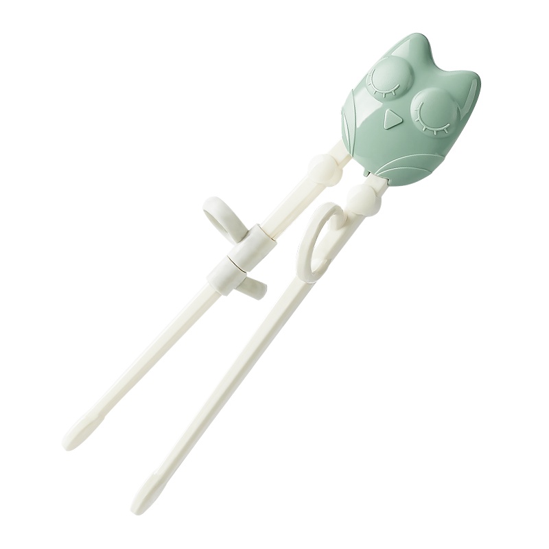 babycare儿童筷子训练筷 宝宝一段学习筷健康环保练习筷餐具 淡藻绿 2168