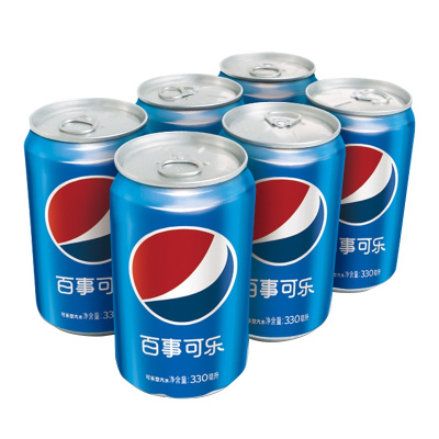 6罐百事可乐 可乐型汽水 330ml*6听装碳酸汽水饮料罐装 自营